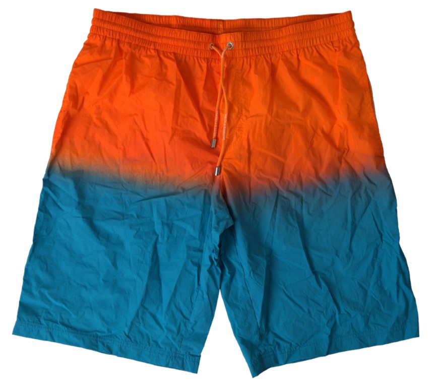 Dolce &amp;amp; Gabbana Orange Blå Gradient Beachwear Badkläder Shorts