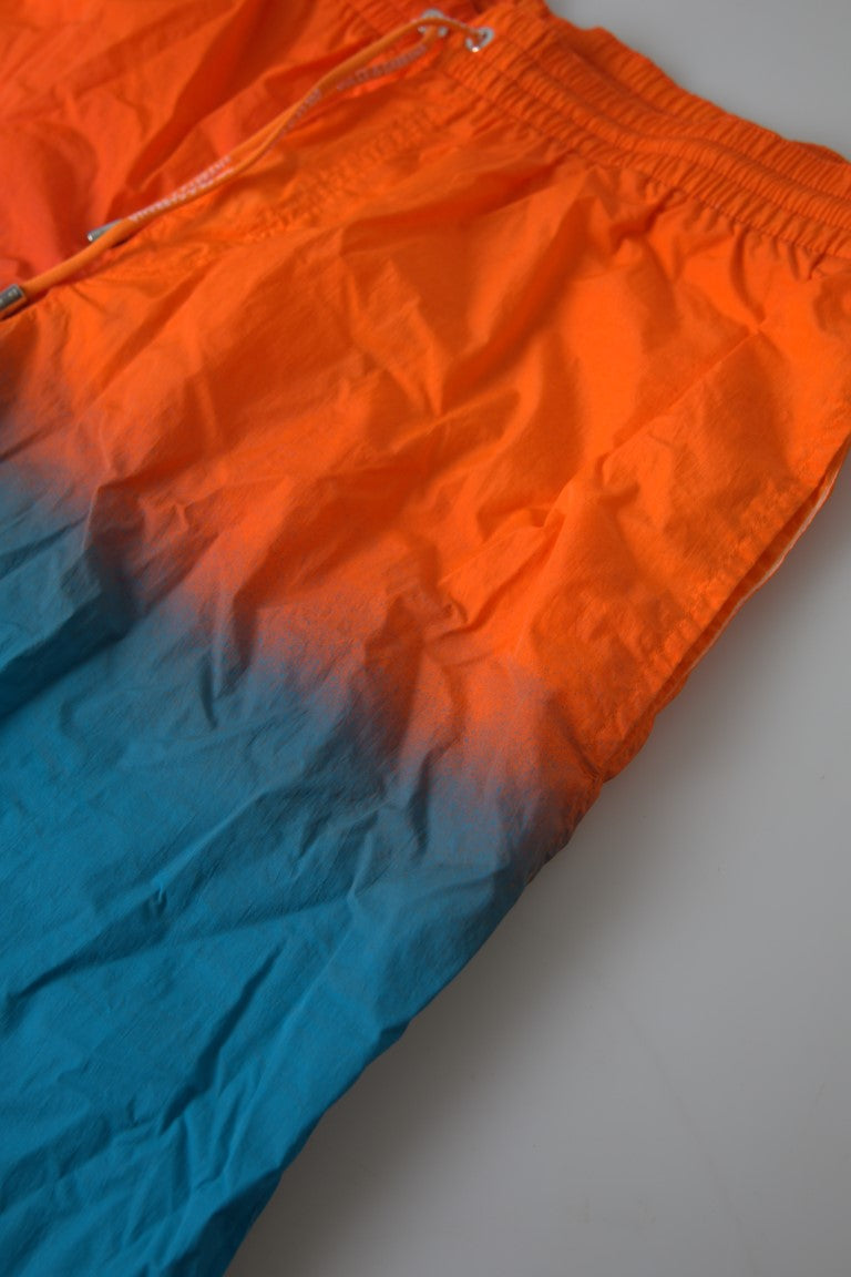Dolce &amp;amp; Gabbana Orange Blå Gradient Beachwear Badkläder Shorts