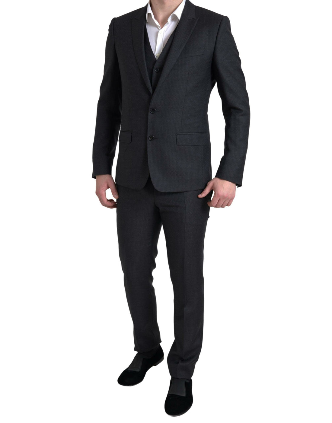 Dolce &amp;amp; Gabbana Svart 3-delad enkelknäppt MARTINI-kostym