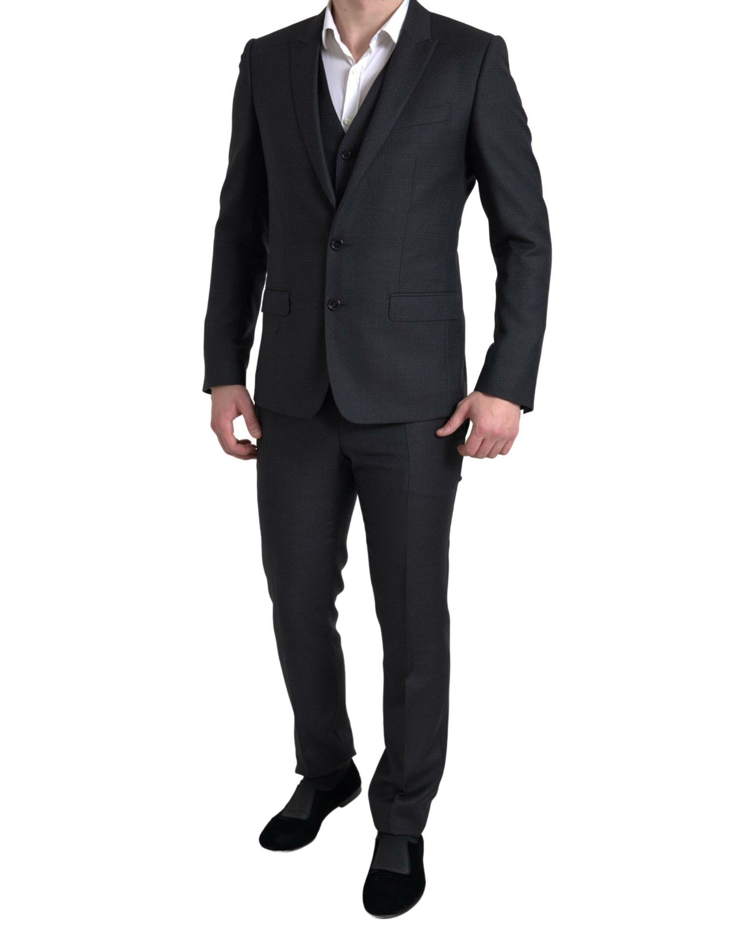 Dolce &amp; Gabbana Black 3 Piece Single Breasted MARTINI Suit