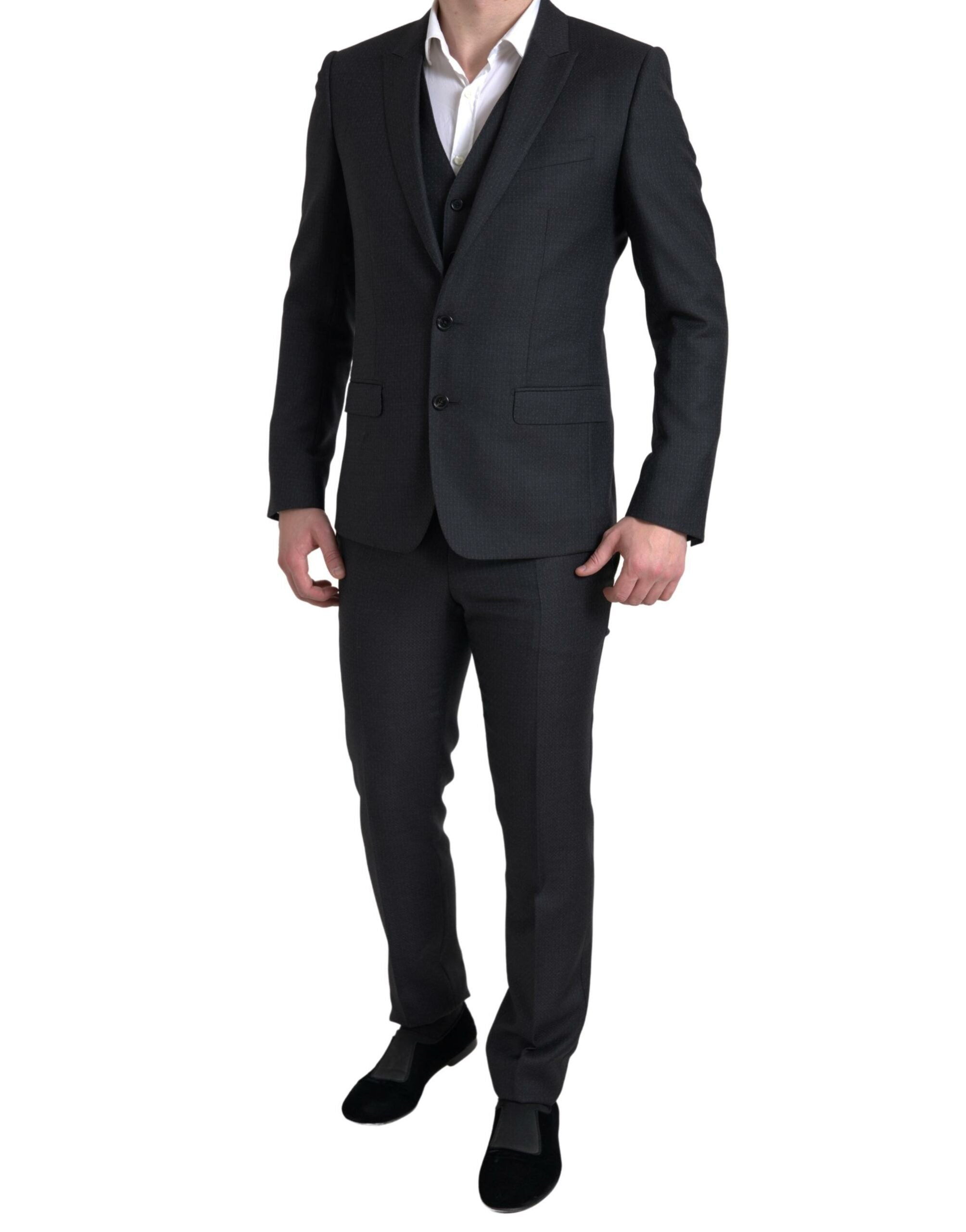 Dolce &amp; Gabbana Black 3 Piece Single Breasted MARTINI Suit