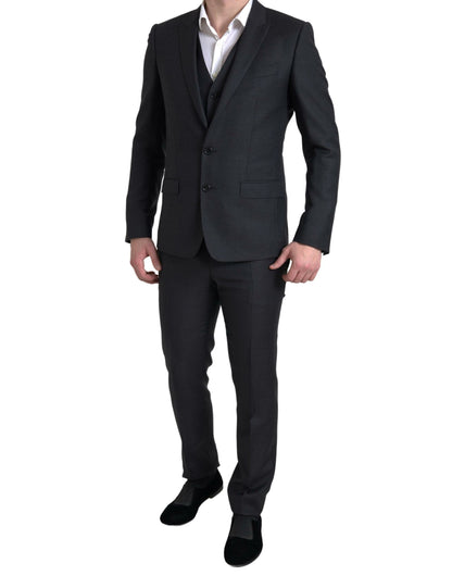 Dolce &amp; Gabbana Black 3 Piece Single Breasted MARTINI Suit