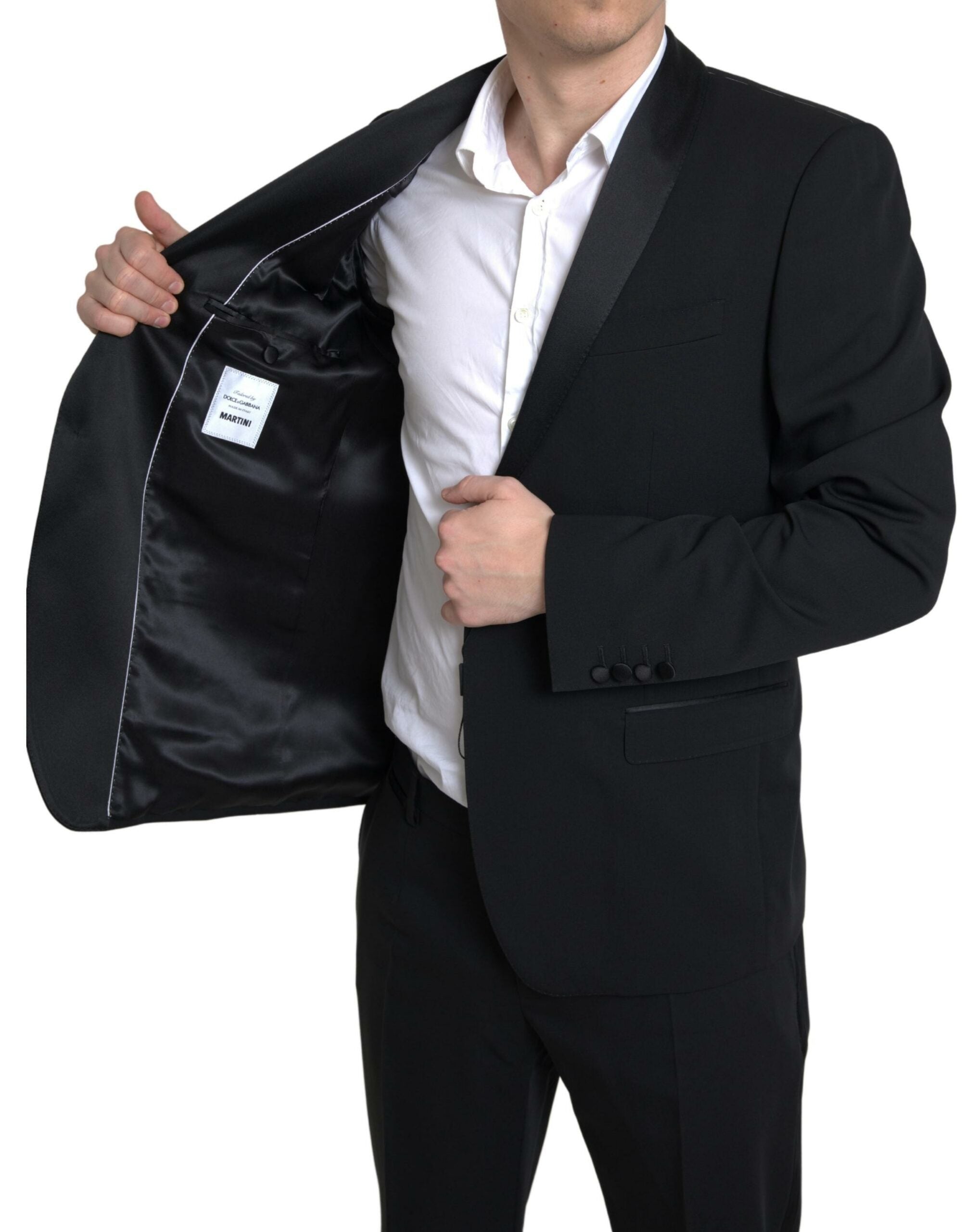 Dolce &amp; Gabbana Black 2 Piece Single Breasted MARTINI Suit