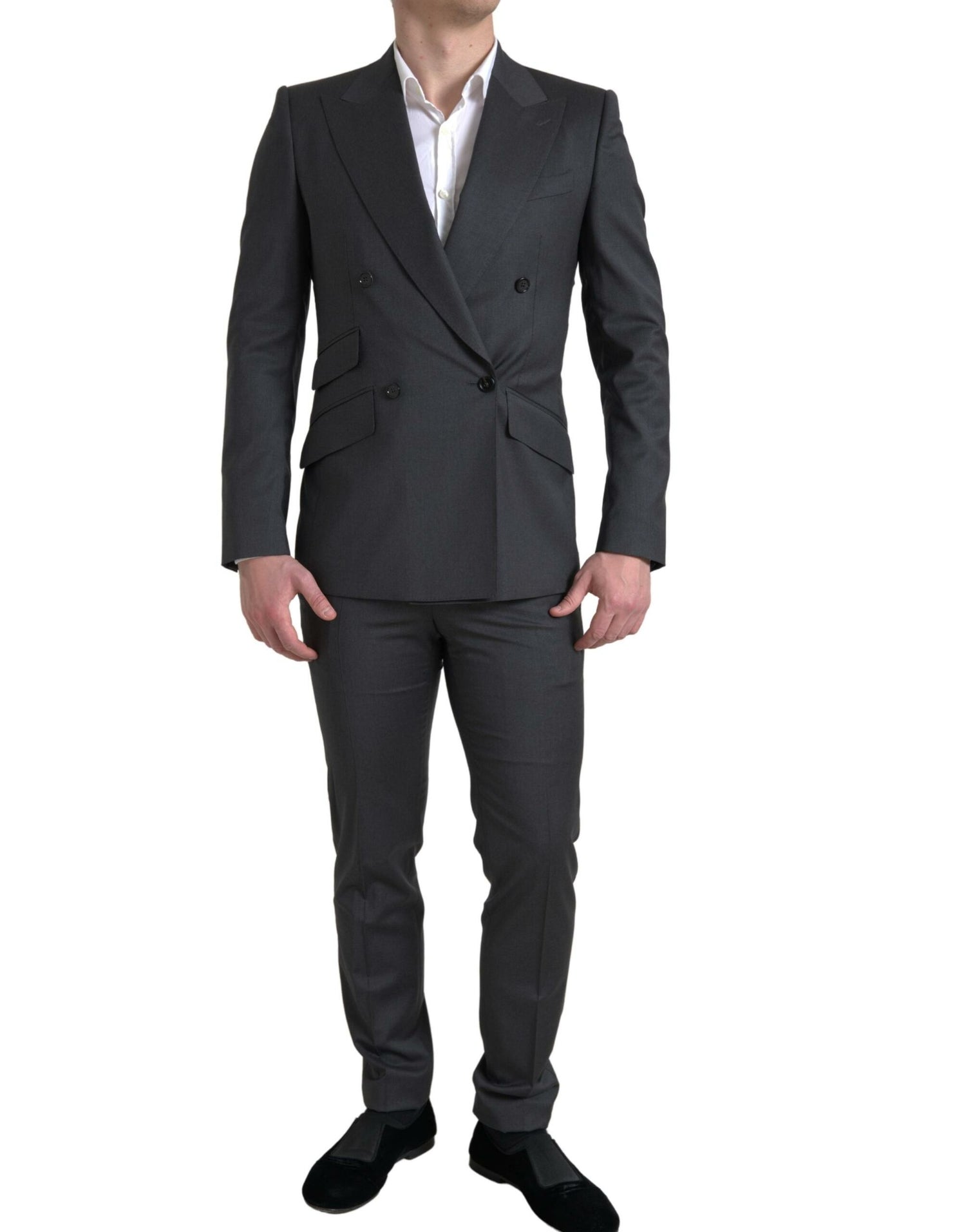 Dolce &amp; Gabbana Gray 2 Piece Double Breasted SICILIA Suit