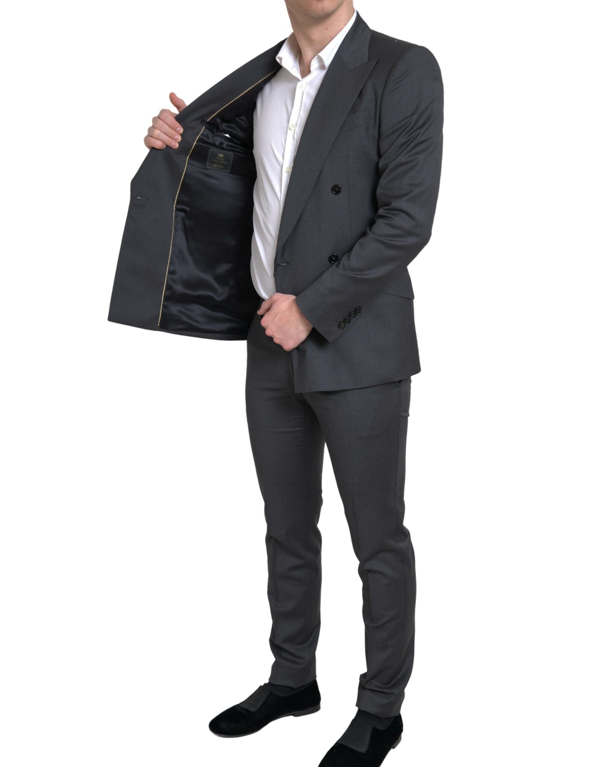 Dolce &amp; Gabbana Gray 2 Piece Double Breasted SICILIA Suit