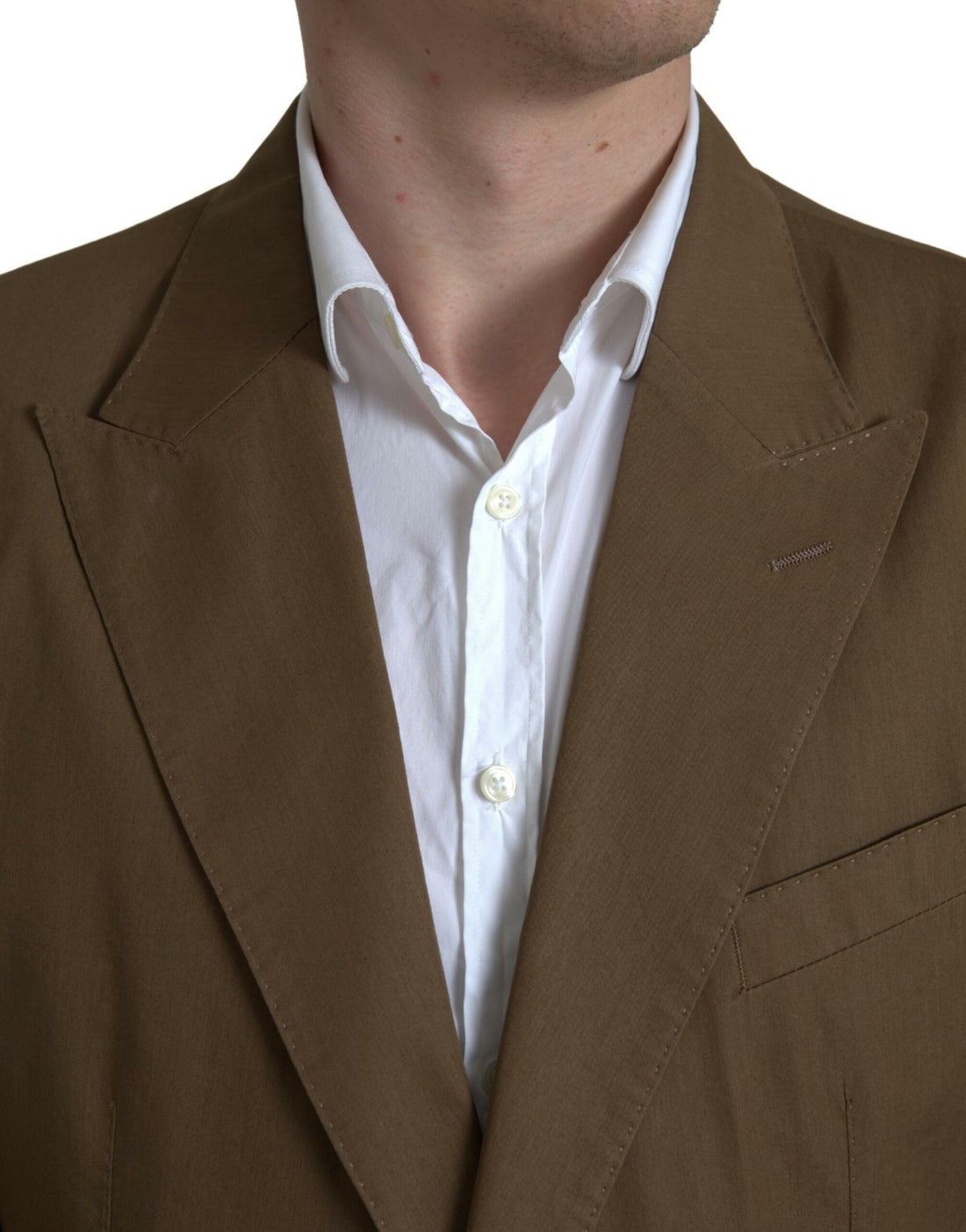 Dolce &amp;amp; Gabbana Brun 2-delad enkelknäppt Taormina-kostym