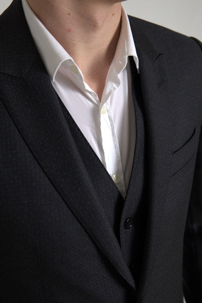 Dolce &amp; Gabbana Black 3 Piece Single Breasted MARTINI Suit
