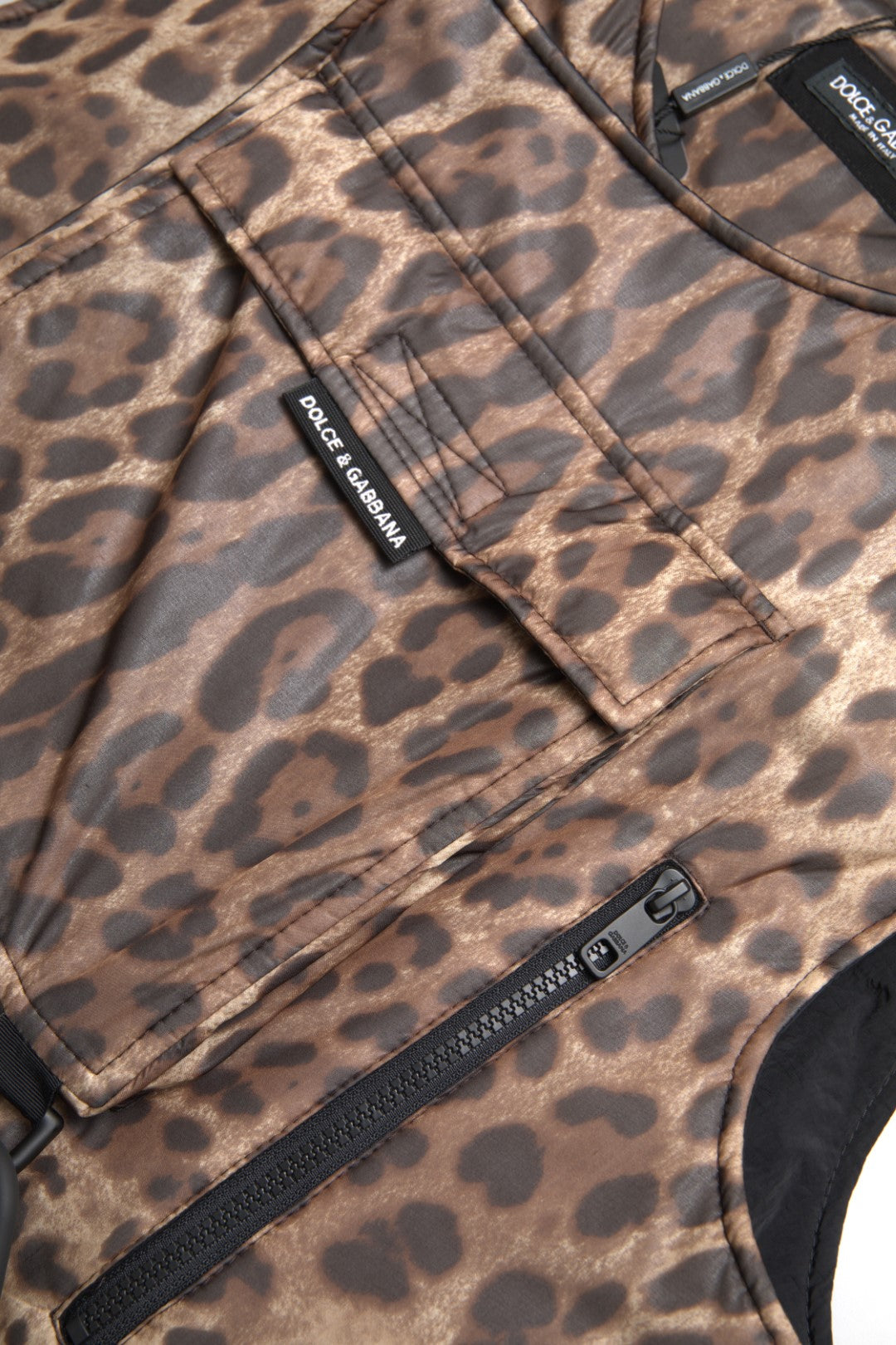 Dolce &amp; Gabbana Brown Leopard Silk Sleeveless Sportswear