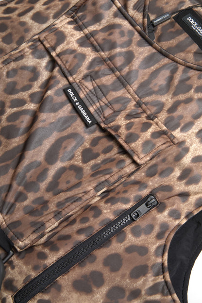 Dolce &amp; Gabbana Brown Leopard Silk Sleeveless Sportswear