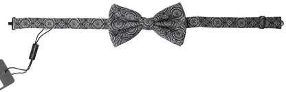 Dolce &amp;amp; Gabbana Svartvit Mönster Justerbar Halsringning Papillon Fluga