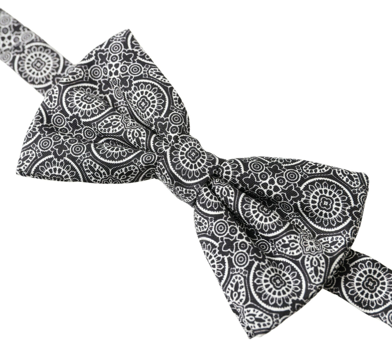 Dolce &amp;amp; Gabbana Svartvit Mönster Justerbar Halsringning Papillon Fluga