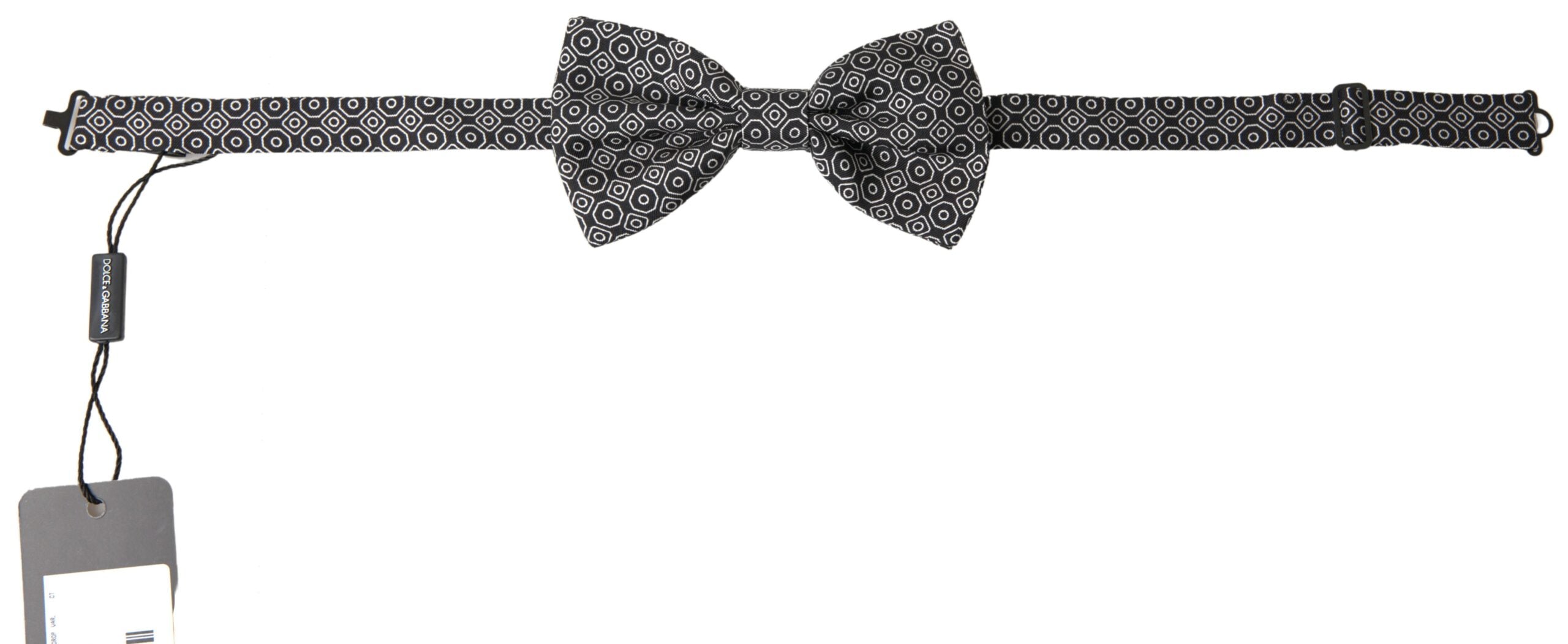 Dolce &amp;amp; Gabbana Svartvit Mönster Justerbar Halsringning Papillon Fluga