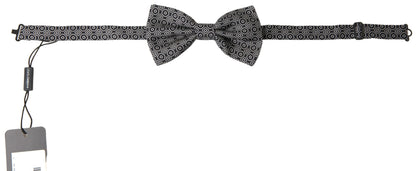 Dolce &amp;amp; Gabbana Svartvit Mönster Justerbar Halsringning Papillon Fluga