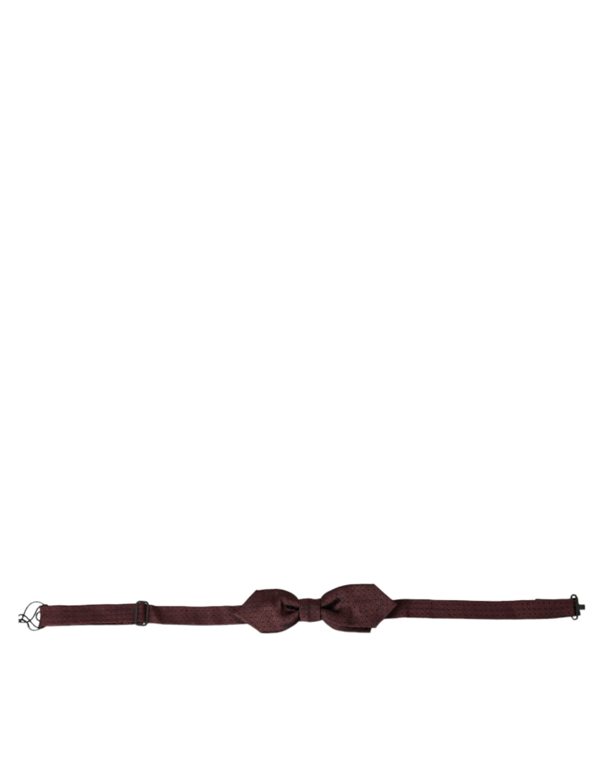 Dolce &amp;amp; Gabbana Röd Bordeaux Siden Smal Justerbar Halsringning Papillon Fluga