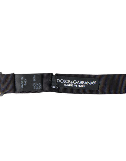 Dolce &amp;amp; Gabbana Svart Enfärgad Sidenfluga med Justerbar Halsringning från Papillon
