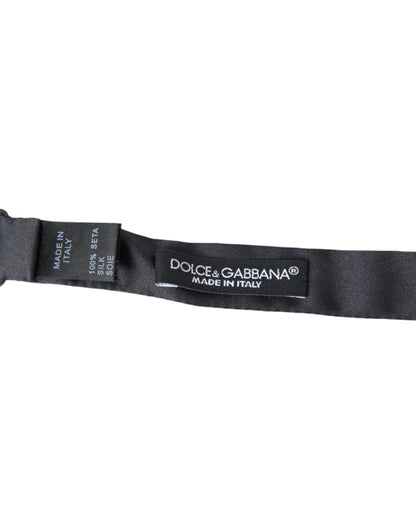 Dolce &amp;amp; Gabbana Mörkgrå Siden Justerbar Halsringning Herrfluga Papillon