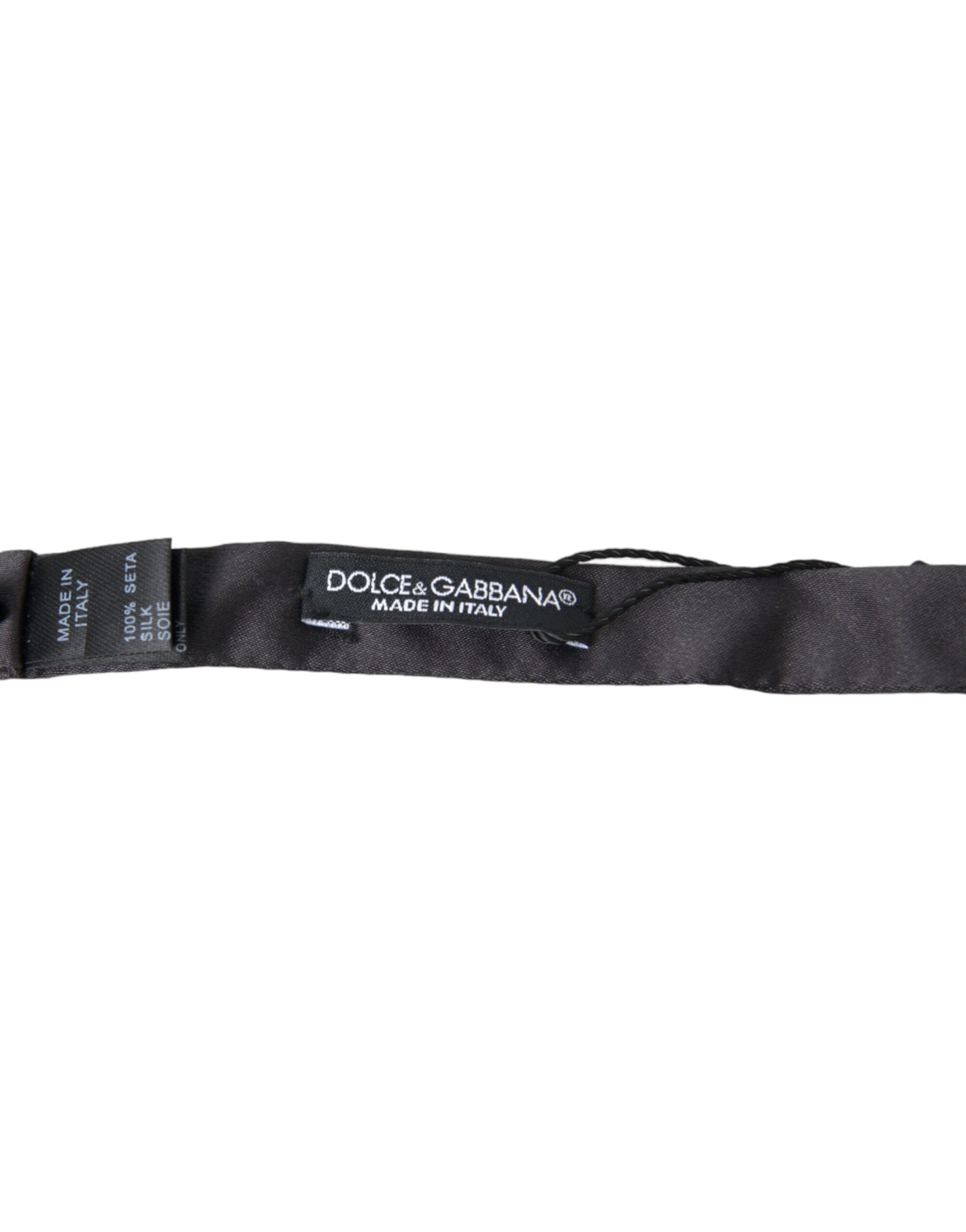Dolce &amp;amp; Gabbana Mörkgrå Siden Justerbar Halsringning Herrfluga Papillon