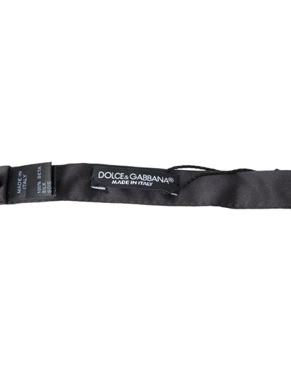Dolce &amp;amp; Gabbana Mörkgrå Siden Justerbar Halsringning Herrfluga Papillon