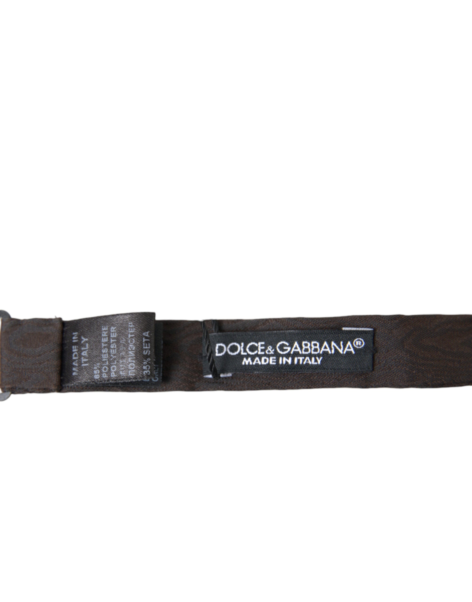 Dolce &amp;amp; Gabbana Brun Polyester Siden Justerbar Halsringning Herrfluga Papillon