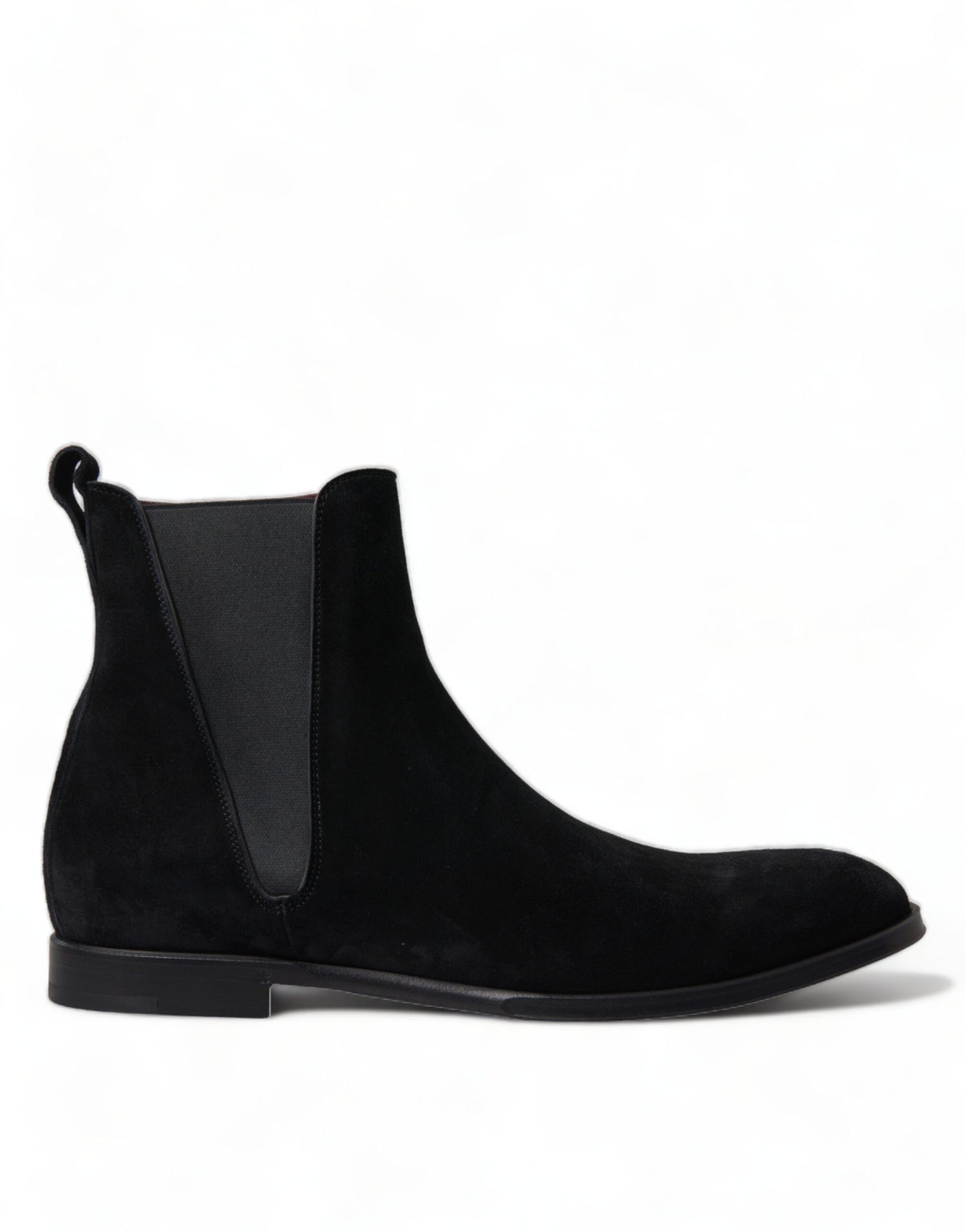 Dolce &amp; Gabbana Black Suede Leather Mid Calf Men Boots Shoes