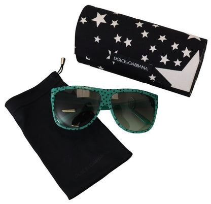 Dolce &amp; Gabbana Green Stars Acetate Square Shades Sunglasses
