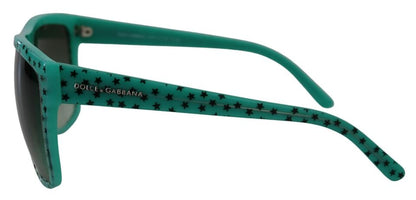 Dolce &amp; Gabbana Green Stars Acetate Square Shades Sunglasses