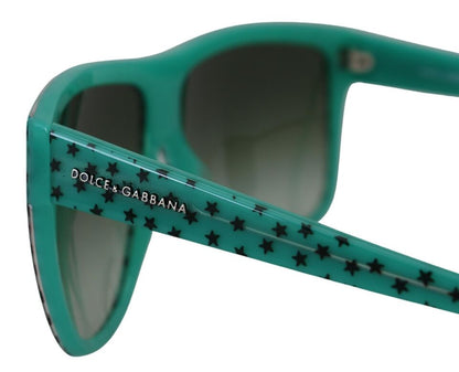 Dolce &amp; Gabbana Green Stars Acetate Square Shades Sunglasses