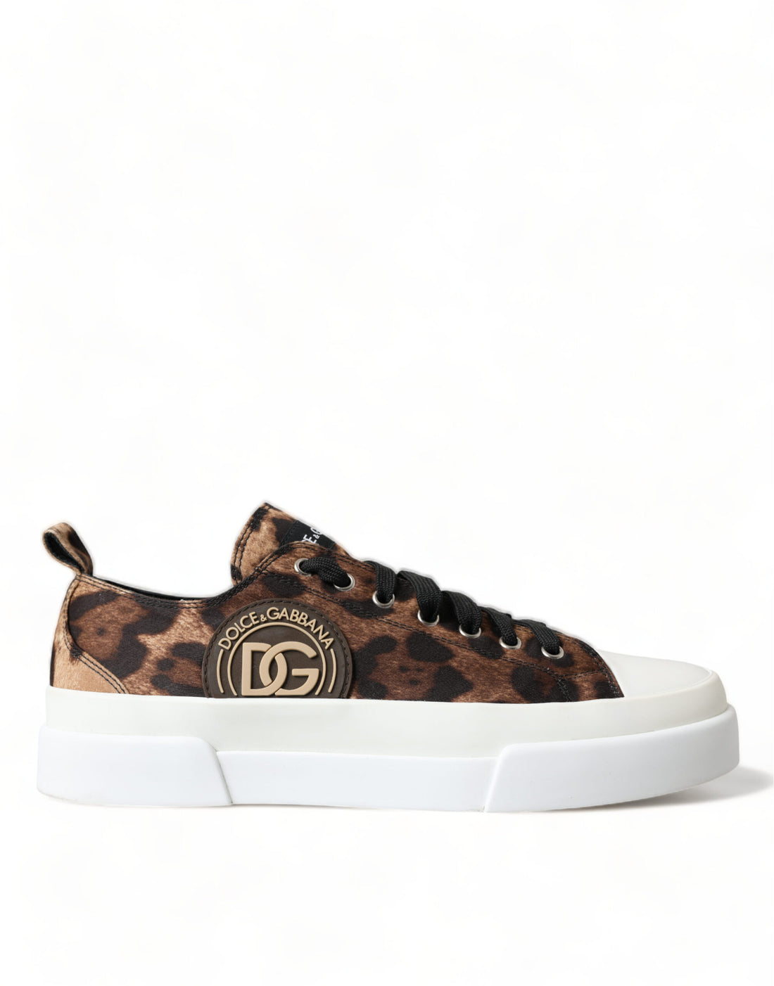 Dolce &amp; Gabbana Brown Leopard Canvas Sneakers Shoes