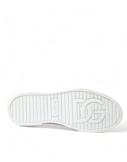 Dolce &amp; Gabbana Brown Leopard Canvas Sneakers Shoes