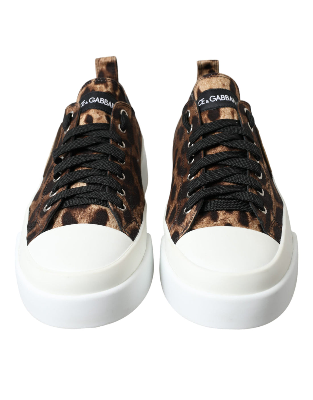 Dolce &amp; Gabbana Brown Leopard Canvas Sneakers Shoes