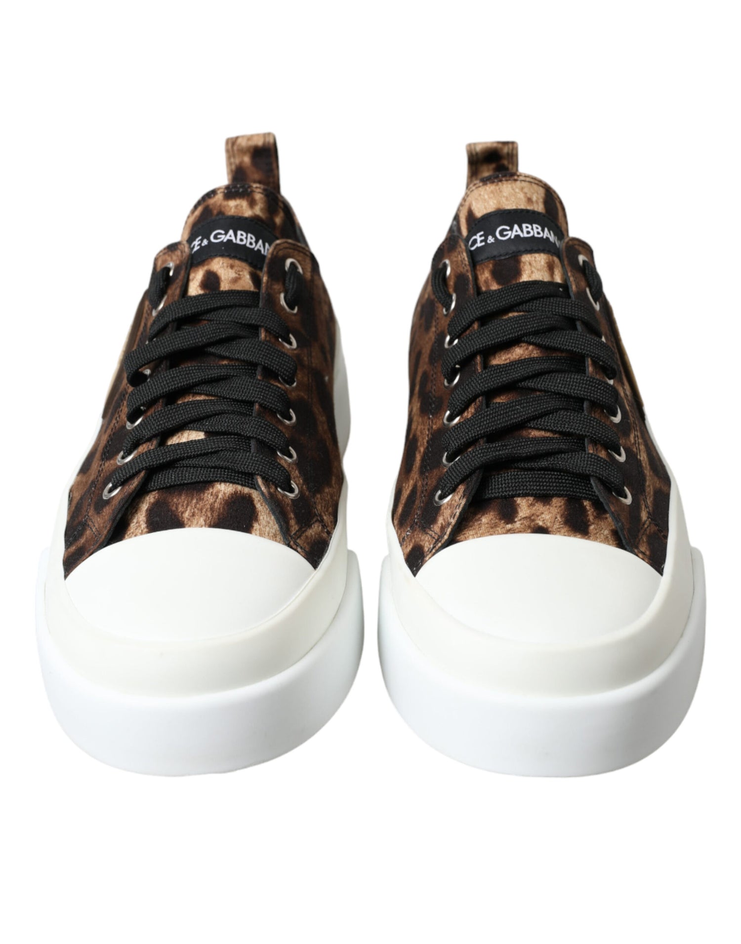 Dolce &amp; Gabbana Brown Leopard Canvas Sneakers Shoes