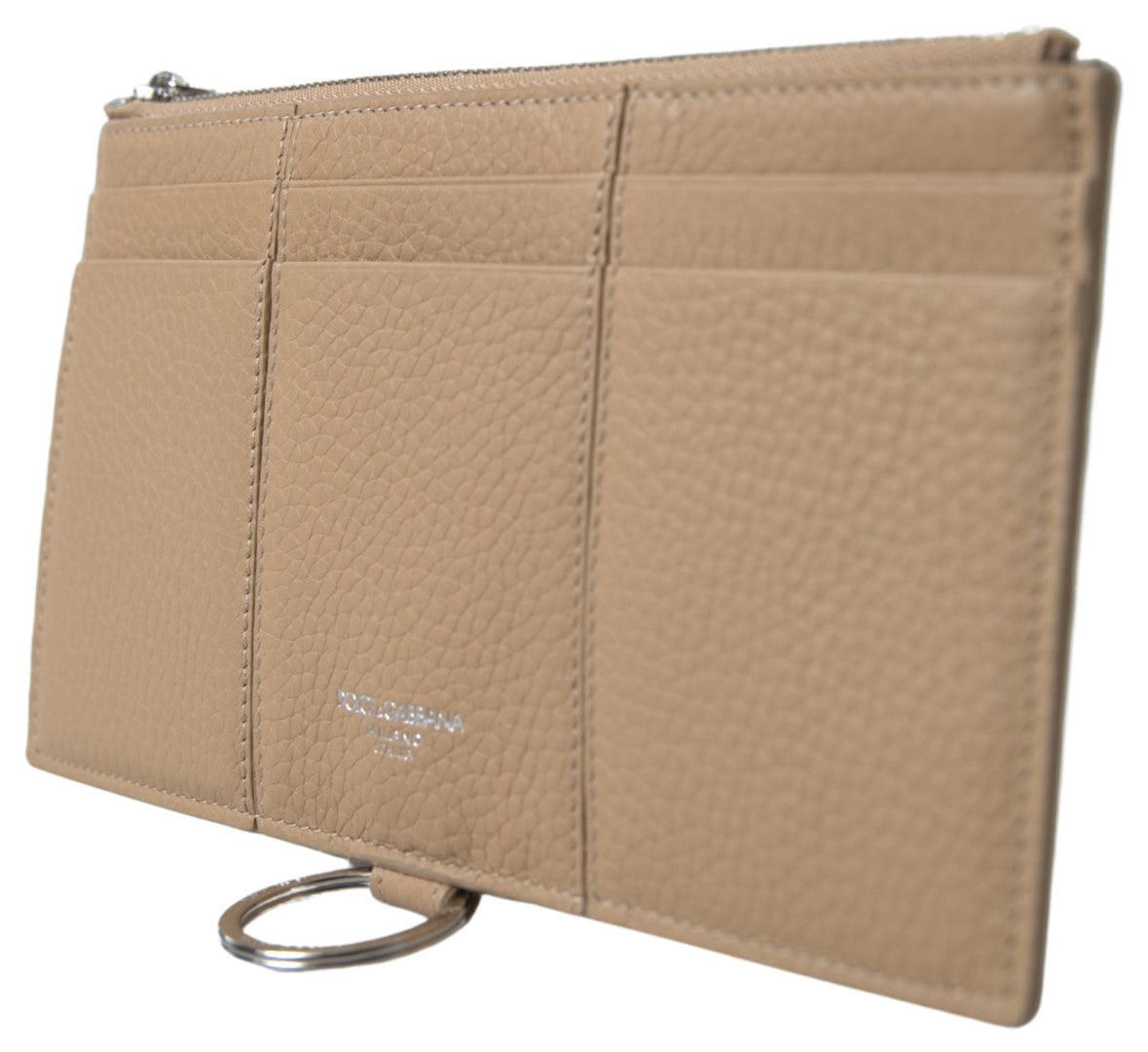 Dolce &amp; Gabbana Beige Leather Shoulder Cardholder Shoulder Strap Wallet