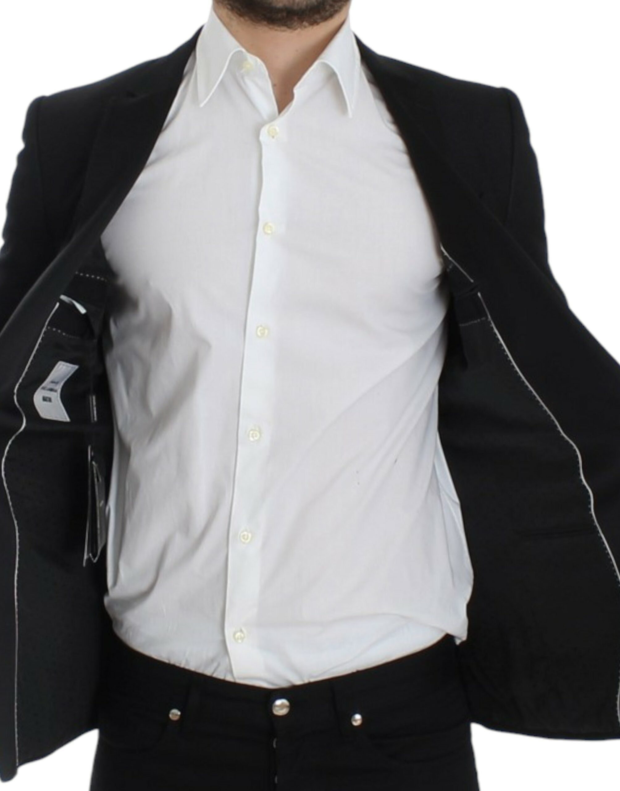 Dolce &amp; Gabbana Black wool MARTINI slim blazer