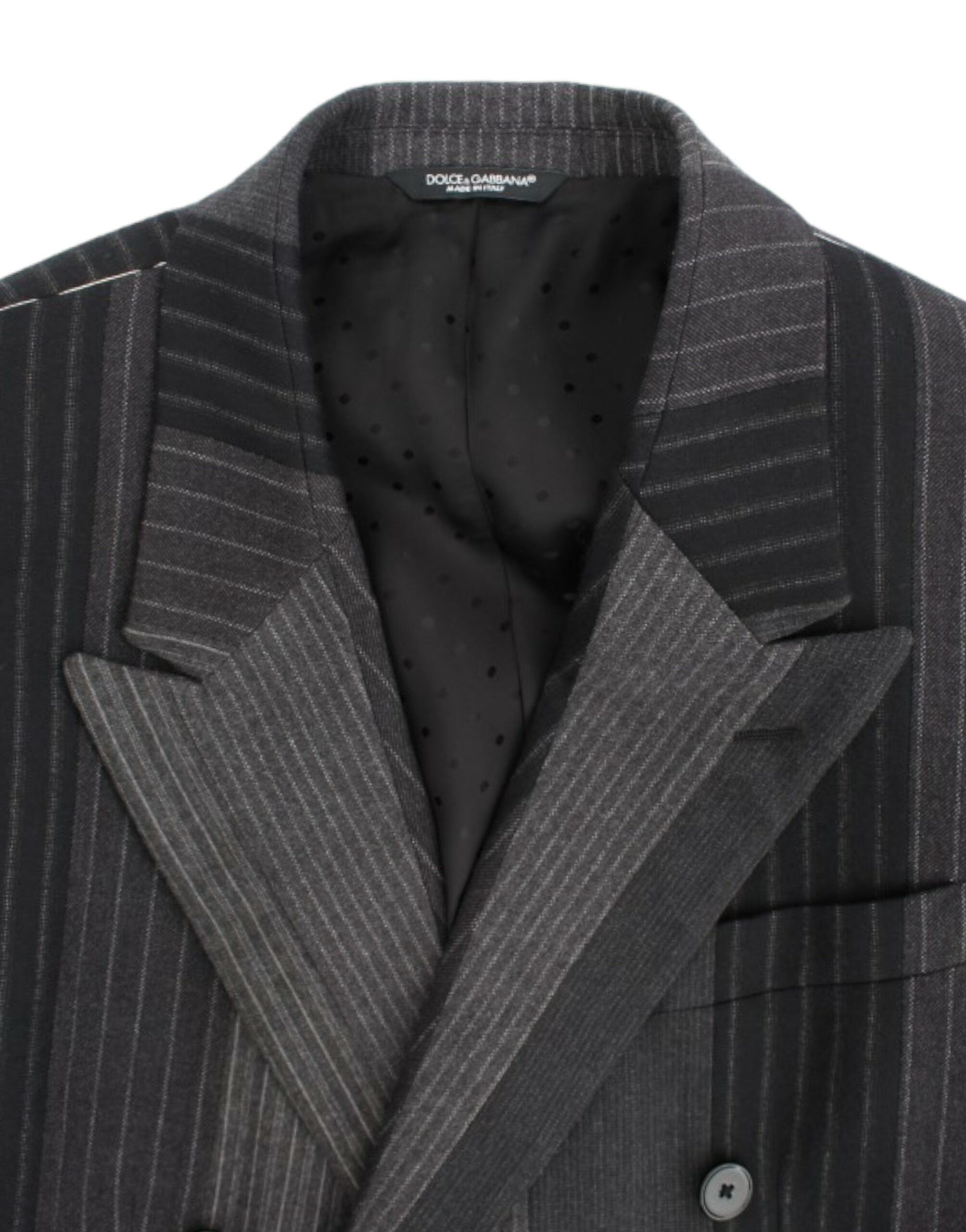 Dolce &amp; Gabbana Gray striped wool stretch blazer