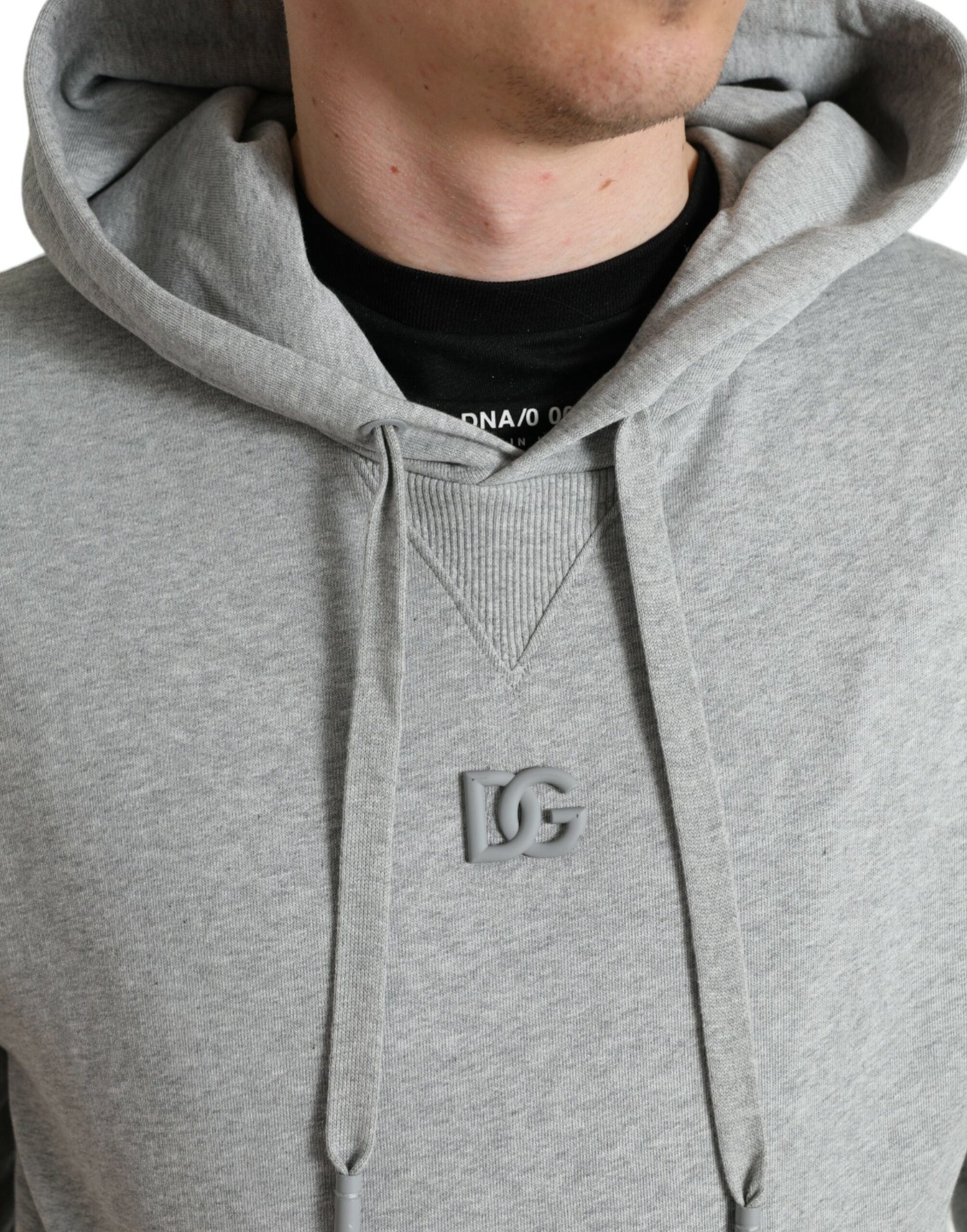 Dolce &amp; Gabbana Gray Cotton Logo Hooded Sweatshirt Sweater