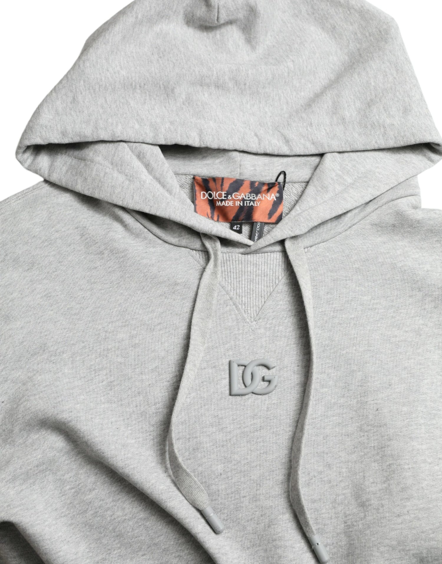 Dolce &amp; Gabbana Gray Cotton Logo Hooded Sweatshirt Sweater