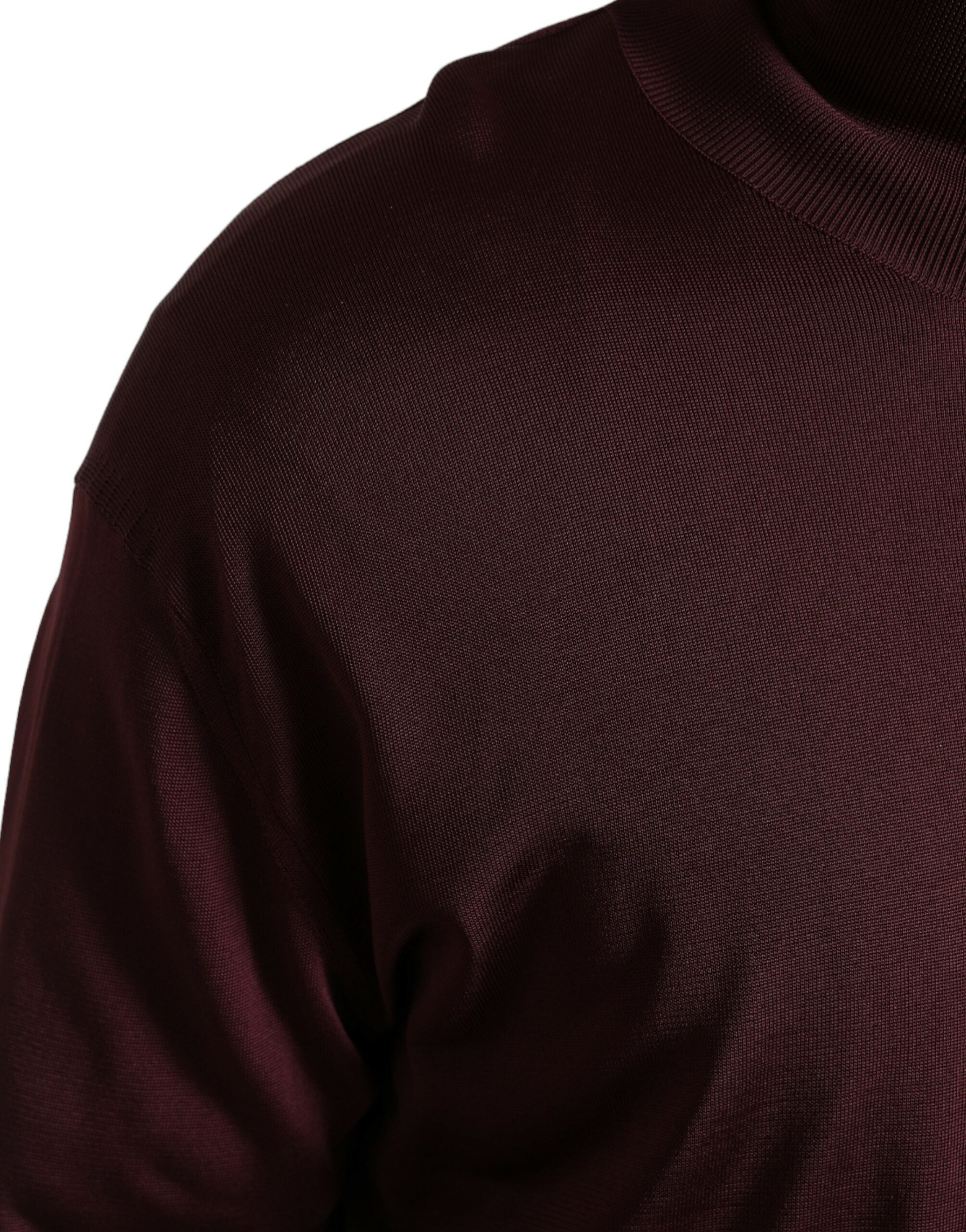 Dolce &amp; Gabbana Maroon Viscose Turtleneck Pullover Sweater