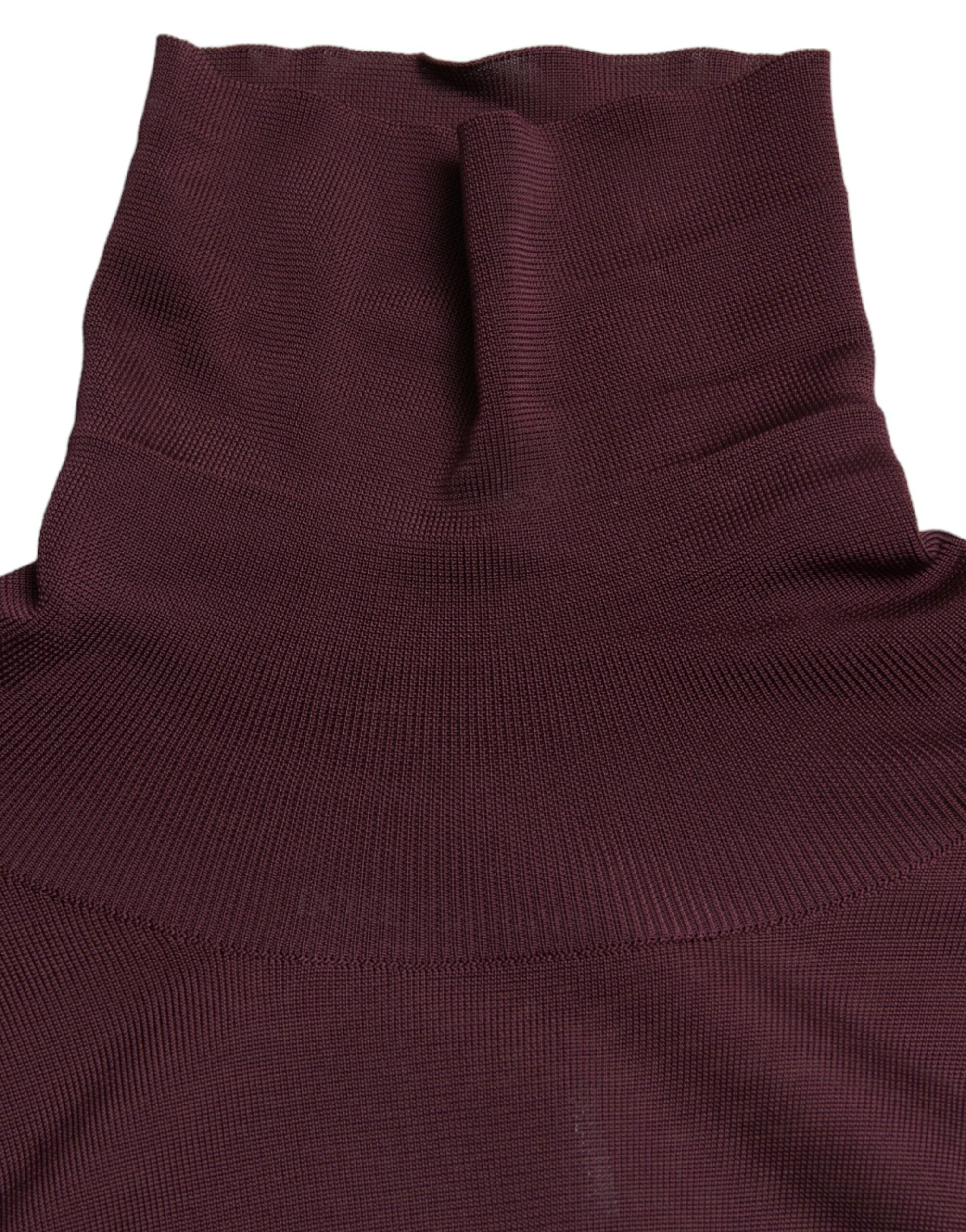 Dolce &amp; Gabbana Maroon Viscose Turtleneck Pullover Sweater