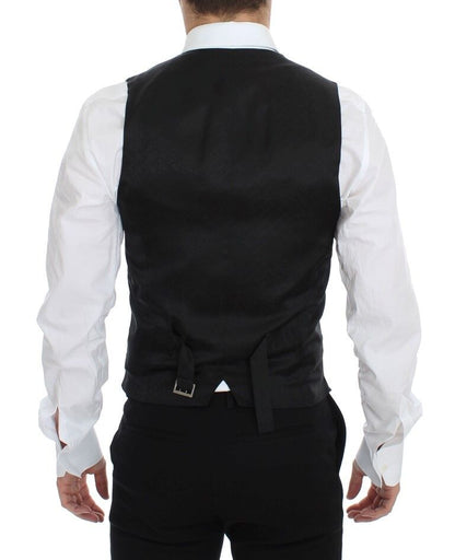 Dolce &amp; Gabbana Blue Wool Formal Dress Vest Gilet