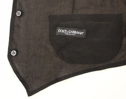 Dolce &amp;amp; Gabbana Svart Ull Formell Klänning Väst Jacka