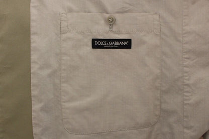 Dolce &amp; Gabbana Beige Cotton Silk Blend Dress Vest Blazer