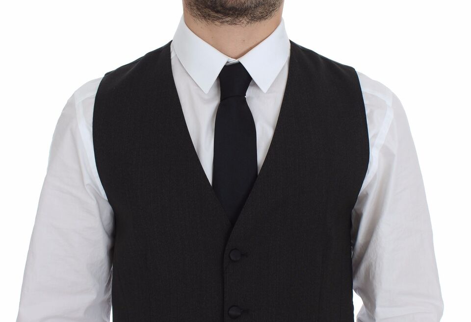 Dolce &amp; Gabbana Gray Wool Stretch Dress Vest Blazer
