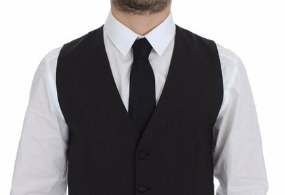 Dolce &amp; Gabbana Gray Wool Stretch Dress Vest Blazer