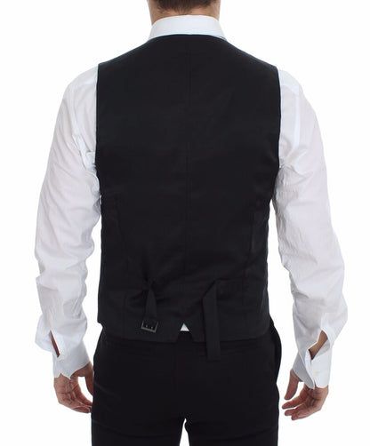 Dolce &amp; Gabbana Gray Wool Stretch Dress Vest Blazer