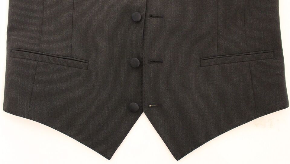 Dolce &amp; Gabbana Gray Wool Stretch Dress Vest Blazer