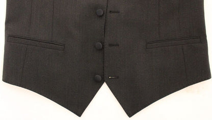 Dolce &amp; Gabbana Gray Wool Stretch Dress Vest Blazer