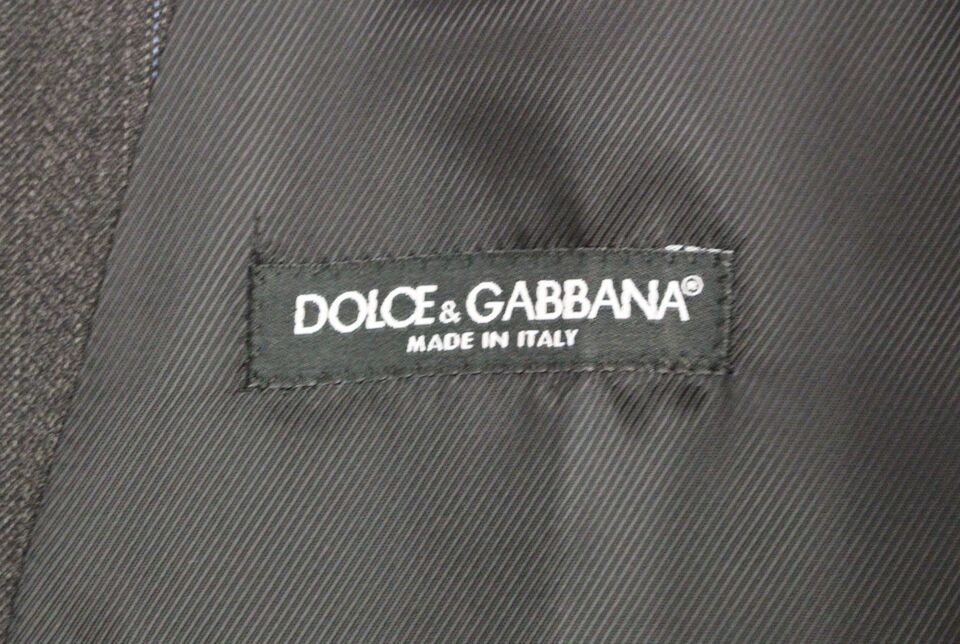 Dolce &amp; Gabbana Gray Striped Wool Logo Vest Gilet Weste