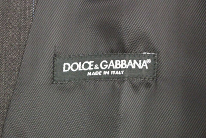 Dolce &amp; Gabbana Gray Striped Wool Logo Vest Gilet Weste