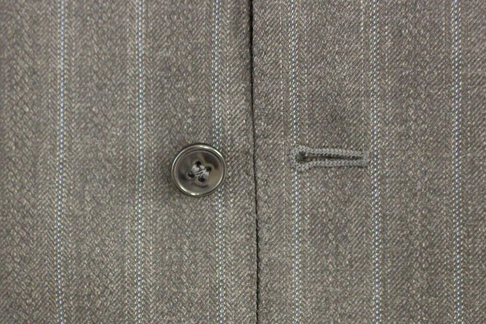 Dolce &amp; Gabbana Gray Striped Wool Logo Vest Gilet Weste