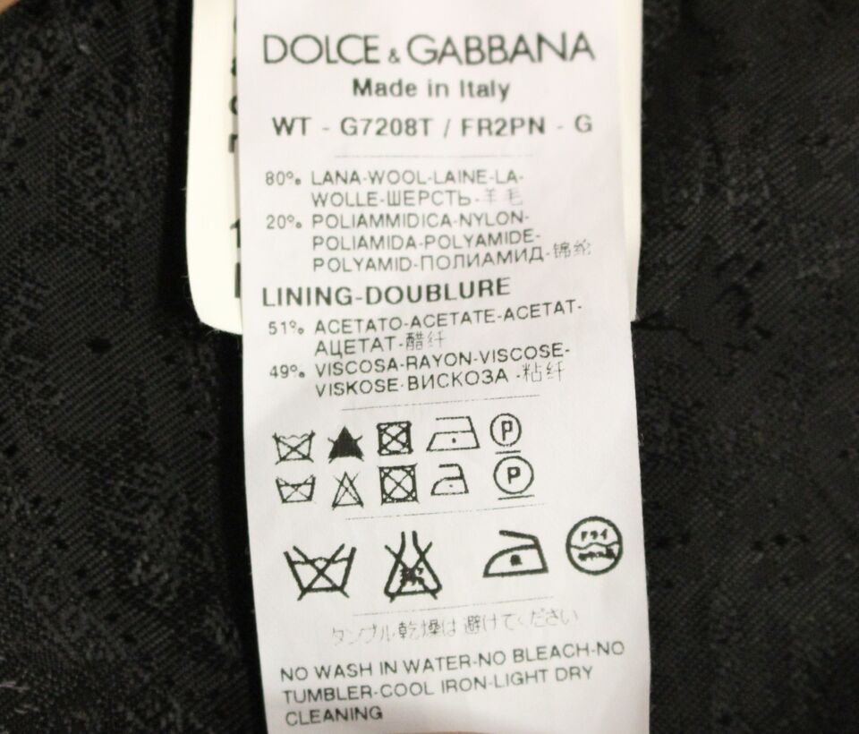 Dolce &amp;amp; Gabbana Svart Randig Ullväst Med Logotyp Väst